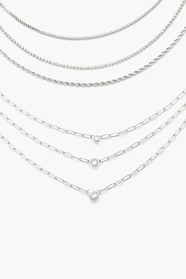 Layered Rhinestone Necklace Set