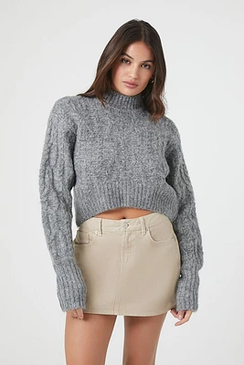 Cable Knit Cropped Sweater