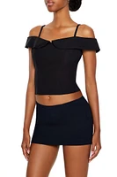 Open-Shoulder Crop Top