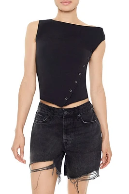 Asymmetrical Snap-Button Top