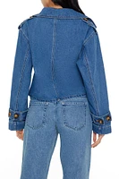 Denim Cropped Trench Coat