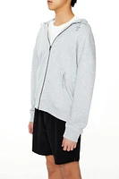 Toggle Drawstring Zip-Up Hoodie