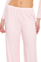 Polka Dot Straight Pajama Pants