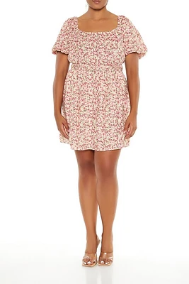 Plus Ditsy Floral Mini Dress