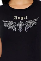 Angel Rhinestone Baby Tee