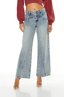 Layered Flare Mid-Rise Jeans