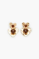 Hammered Heart Drop Earrings