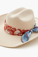 Knotted Paisley-Trim Cowboy Hat