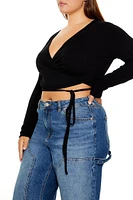 Plus Wrap Crop Top