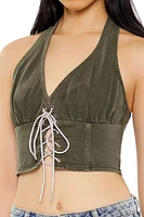 Halter Lace-Up Crop Top