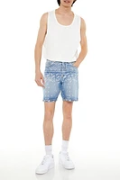 Paisley Mid-Rise Denim Shorts