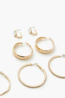 Rhinestone Hoop Earring Set