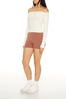 Cotton-Blend Mid-Rise Biker Shorts