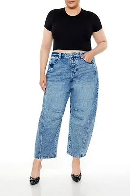 Plus Cropped High-Rise Jeans