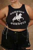 Plus Compton Cowboys Lace-Up Tank Top