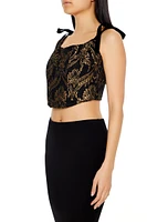 Jacquard Baroque Bustier Crop Top