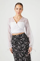 Sheer Organza Wrap Top