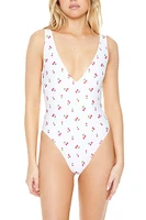 Cherry Print One-Piece Swimsuit