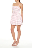 Chiffon Gingham Mini Dress