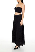 Eyelet Tube Top & Maxi Skirt Set