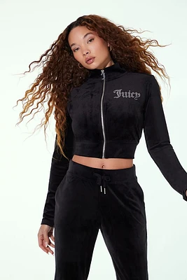 Juicy Couture Rhinestone Zip-Up Hoodie