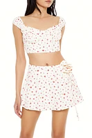 Floral Print Crop Top & Skort Set