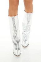 Metallic Knee-High Overlay Boots