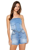 Denim Corset Tube Top