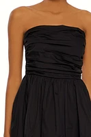 Ruched Bubble-Hem Mini Dress