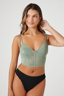 Sheer Mesh Cropped Corset Cami