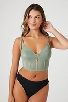 Sheer Mesh Cropped Corset Cami