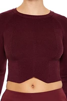 Notched Cropped Sweater