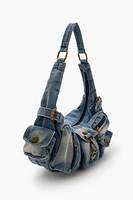 3D Pocket Denim Shoulder Bag