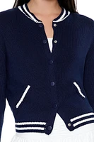 Varsity-Striped Cardigan Sweater