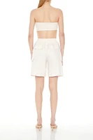 Linen-Blend Cargo Shorts