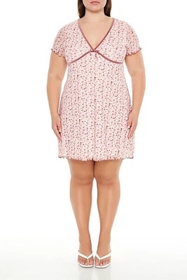 Plus Ditsy Floral Mini Dress