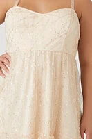 Plus Glitter Mesh Cami Dress