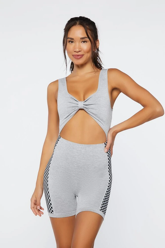 Active Checkered Seamless Romper