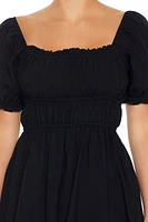 Ruffle Puff-Sleeve Mini Dress