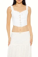 Lace-Up Eyelet Bustier Crop Top