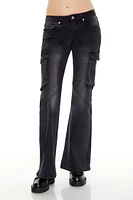 Low-Rise Cargo Flare Jeans