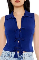 Sleeveless Bow Crop Top