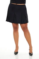 Plus Pleated Cargo Skirt