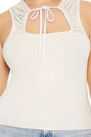 Plus Ruched Cutout Tank Top