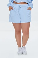 Plus Embroidered Drawstring Shorts