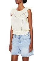 Ruffle-Trim Sleeveless Top