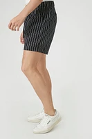 Pinstriped Drawstring Shorts