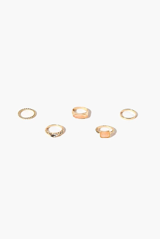 Faux Gem Ring Set