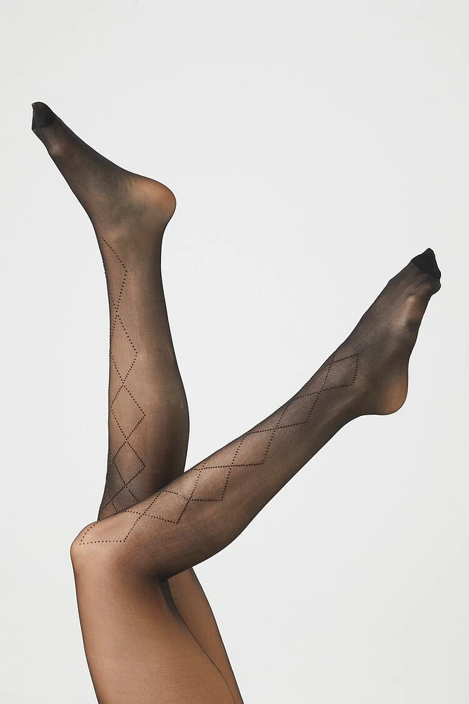 Rhinestone Lattice Tights