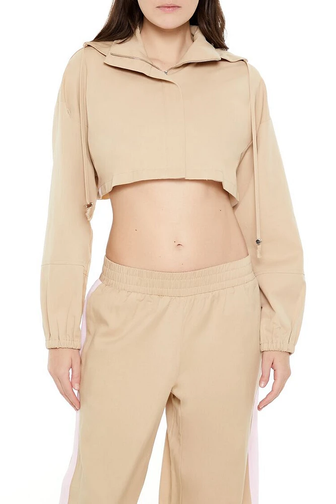 Hooded Zip-Up Cropped Jacket